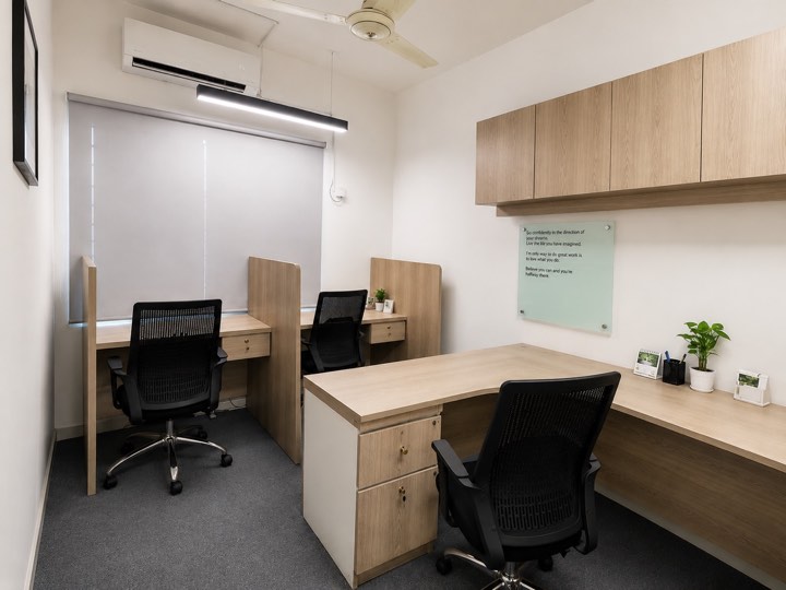Alternative three person team room at Spaces by Greenbud
